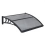 VEVOR Awnings for Door Entrance, 30 x 39 in, Exterior Front Door Window Awnings with Drainage & ABS Bracket, Rain Snow Sun Protection, Overhang Polycarbonate Door Canopy for Porch Patio, Smoky Gray