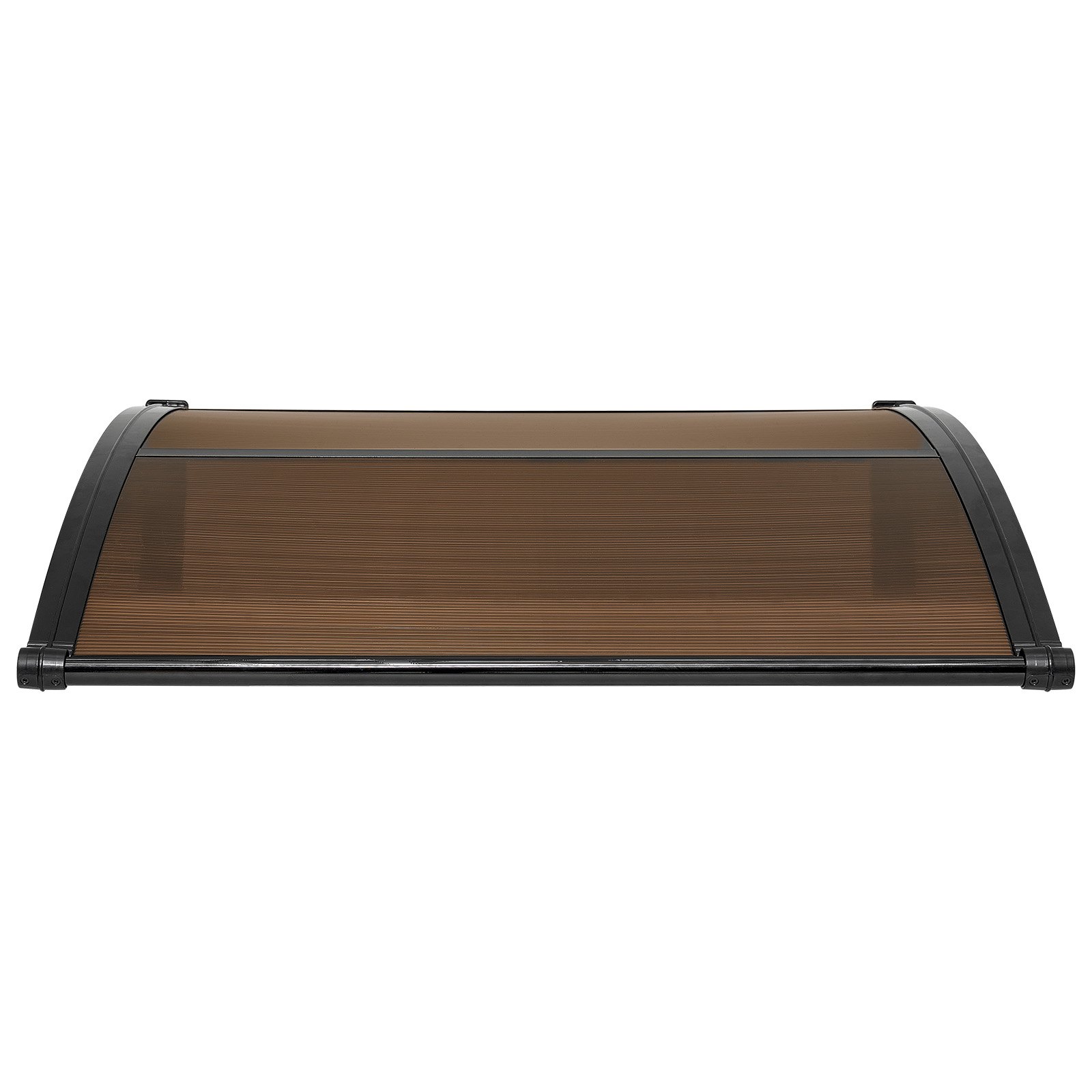 VEVOR Toldo para Puertas y Ventanas con Drenaje 101,7 x 96,5 cm, Tejadillo de Protección para Entrada con Soporte de ABS, Protección contra Lluvia, Sol, Toldo de Policarbonato para Porche, Marrón