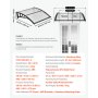 VEVOR Toldo para Puertas y Ventanas con Drenaje 101,7 x 96,5 cm, Tejadillo de Protección para Entrada con Soporte de ABS, Protección contra Lluvia, Toldo de Policarbonato para Porche, Transparente