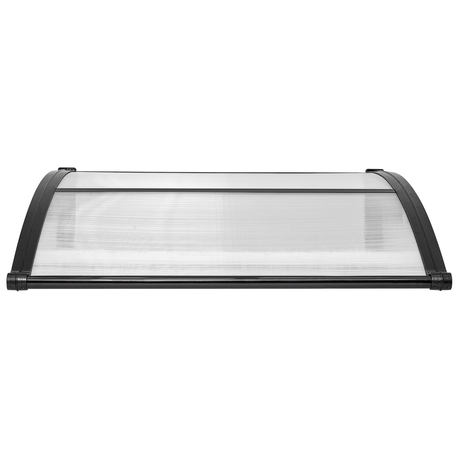 VEVOR Toldo para Puertas y Ventanas con Drenaje 101,7 x 96,5 cm, Tejadillo de Protección para Entrada con Soporte de ABS, Protección contra Lluvia, Toldo de Policarbonato para Porche, Transparente