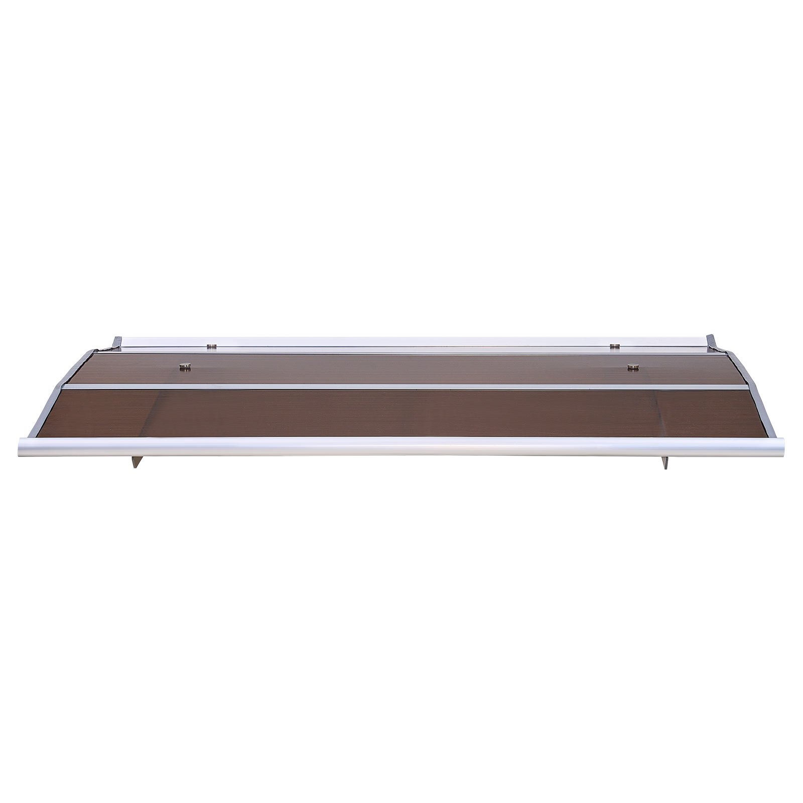VEVOR Toldo para Puertas y Ventanas con Drenaje 120x100 cm, Tejadillo de Protección para Entrada con Soporte de ABS, Protección contra Lluvia, Nieve, Sol, Toldo de Policarbonato para Porche, Marrón