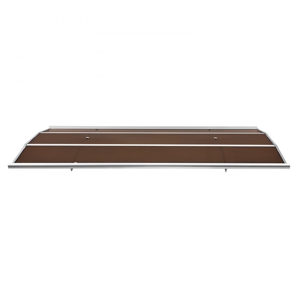 VEVOR Toldo para Puertas y Ventanas con Drenaje 150x100 cm, Tejadillo de Protección para Entrada con Soporte de ABS, Protección contra Lluvia, Nieve, Sol, Toldo de Policarbonato para Porche, Marrón