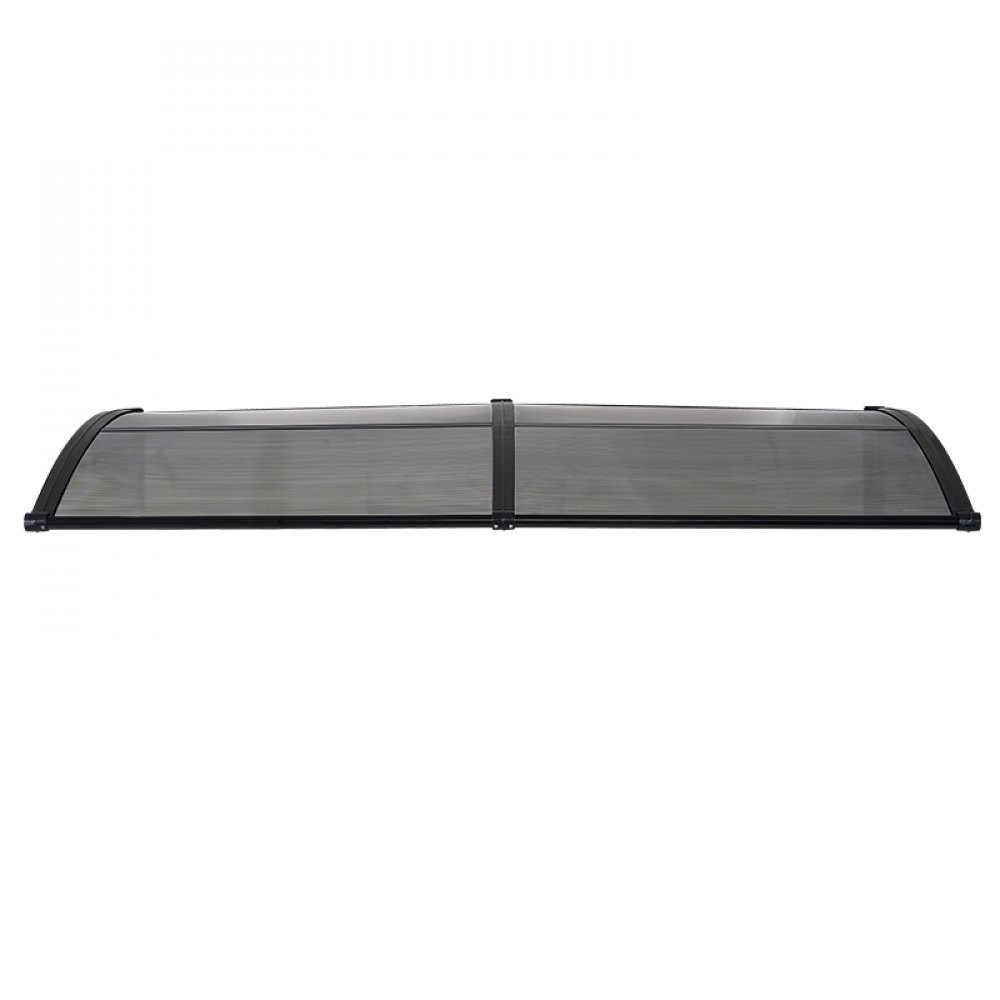 VEVOR Toldo para Puertas y Ventanas con Drenaje 198,7x96,5 cm, Tejadillo de Protección para Entrada con Soporte de ABS, Protección contra Lluvia, Nieve, Sol, Toldo de Policarbonato para Porche, Gris