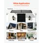 VEVOR Toldo para Puertas y Ventanas con Drenaje 198,7x96,5 cm, Tejadillo de Protección para Entrada con Soporte de ABS, Protección contra Lluvia, Nieve, Sol, Toldo de Policarbonato para Porche, Gris
