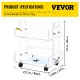 VEVOR Carros de Acrílico 2 Capas Mesa Auxiliar de Acrílico 40x34x48 cm Acrílico Duradero y Transparente, Carro Rodante Acrílico con Almacenamiento Espacioso para Hogares, Oficinas, Aulas o Estudios