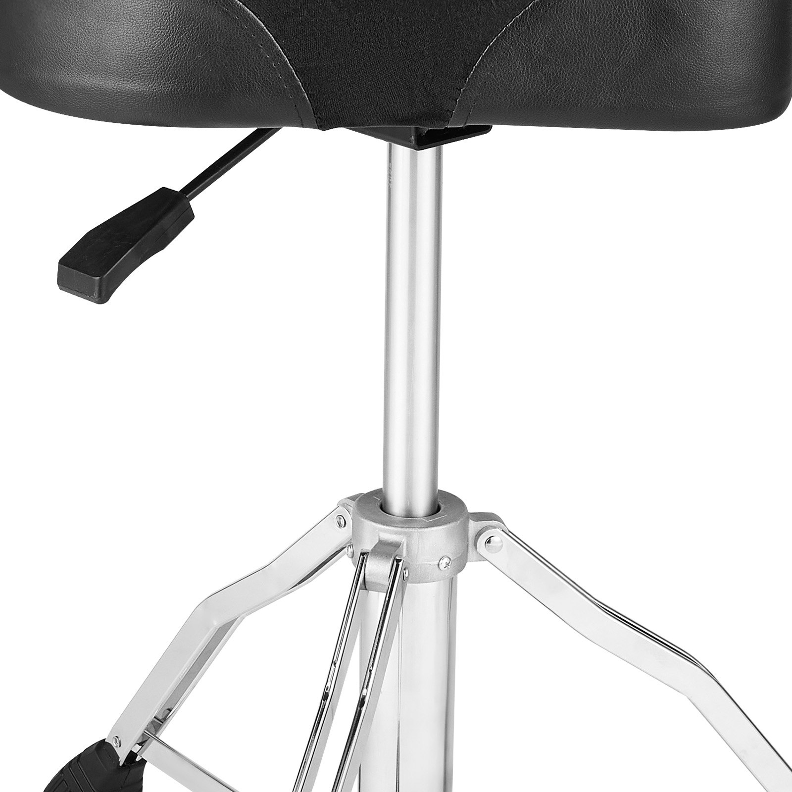 VEVOR Trono de Tambor con Respaldo, 490-640 mm de Altura Ajustable, Asiento Hidráulico Acolchado para Tambor con Pies Antideslizantes Baquetas 227 kg, Capacidad Máxima, Giro de 360° para Bateristas