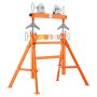 VEVOR Soporte para Tuberías 51-914 mm, Caballete para Tubos 1134 kg de Acero, con Altura Ajustable de 860-1320 mm, Rodillos Dobles, Rotación Suave y Diseño Desmontable para Soldadura, Corte y Ranurado