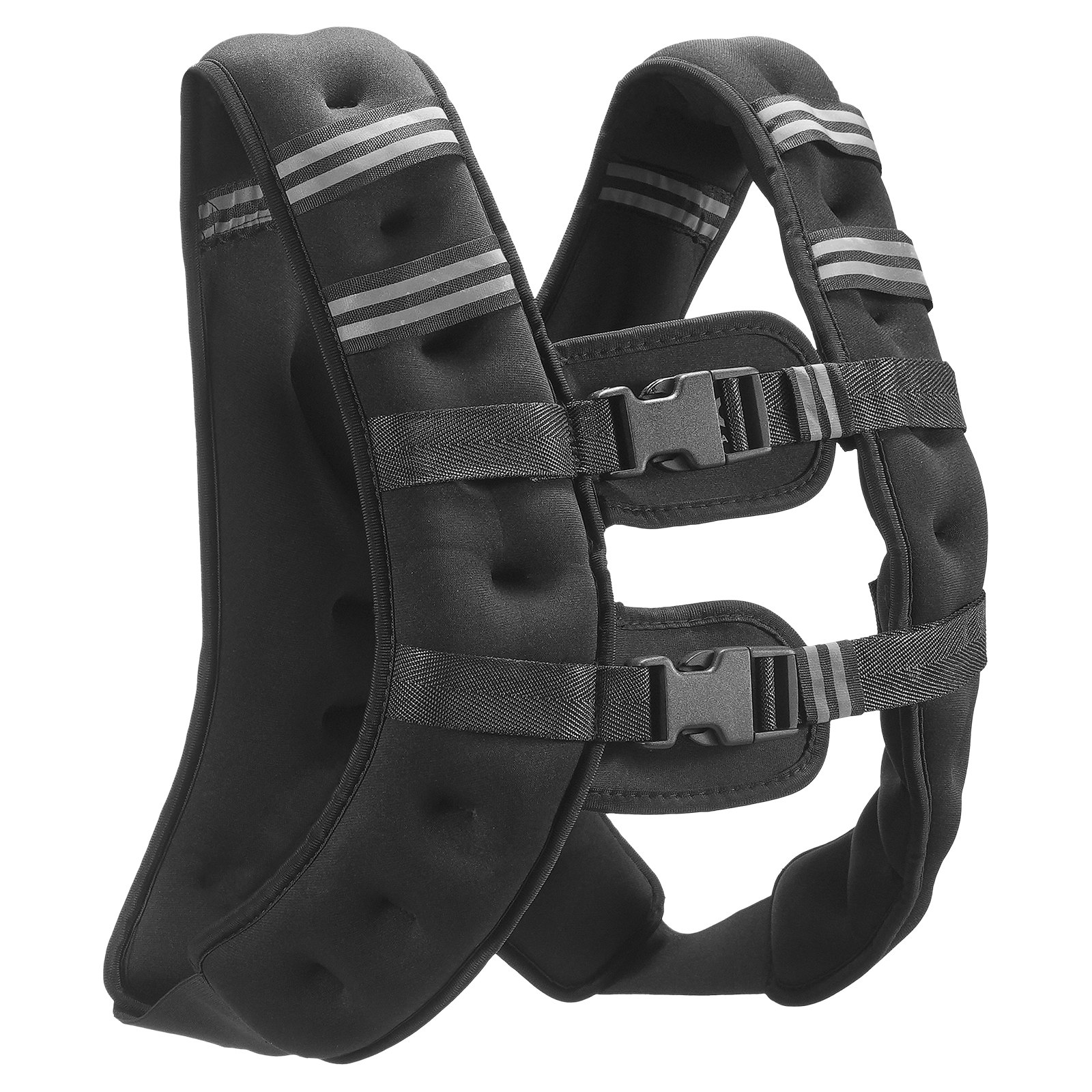 VEVOR Chaleco Lastrado de 7,32 kg con Banda Reflectante, Chaleco Lastrado con Hebilla Ajustable Unisex, Equipo para Entrenamiento de Fuerza, Correr, Trotar, Fitness y Pérdida de Peso, 89-114 cm