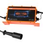 VEVOR Cargador de batería para carrito de golf de 48 voltios, 15 amperios, cargador de batería inteligente con enchufe redondo de 3 pines, compatible con baterías de plomo-ácido AGM/GEL/EFB MF inundadas NMC LiFePO4 para Club Car, certificado IP67 ETL
