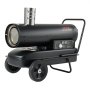 VEVOR Calefactor de Queroseno 20 kW 1100 m³/h Calentador de Aire Forzado, con Depósito de 38 L, Hasta 20 h de Uso, Termostato, Pantalla Digital, Manómetro y Ruedas para Garajes, Talleres y Almacenes