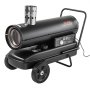 VEVOR Calefactor de Queroseno 20 kW 1100 m³/h Calentador de Aire Forzado, con Depósito de 38 L, Hasta 20 h de Uso, Termostato, Pantalla Digital, Manómetro y Ruedas para Garajes, Talleres y Almacenes