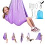 VEVOR Sensory Swing, Double-Layer Fabric Sensorys Hammock, Indoor & Outdoor Sensory Swing with 360° Swivel Hanger, O-Sling, Holds up to 136.07 kg, Adjustable Aerial Yoga, Ceiling Swings for Kids