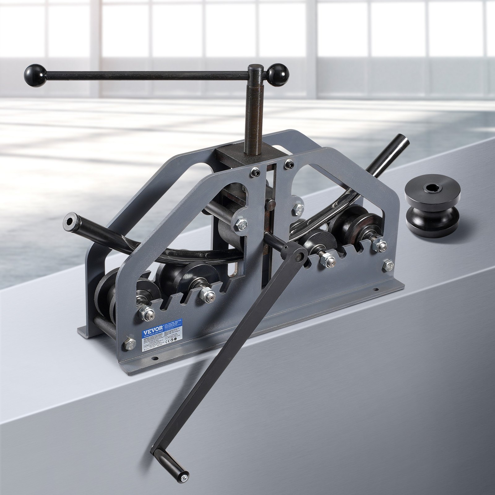 VEVOR Dobladora de Tubos Manual 1-1/2" 6 Troqueles Herramienta para Doblar Tubos de Aluminio Cobre de 360° para Tubos Cuadrados, Redondos, Barras Planas para Aire Acondicionado, Reparación de Autos