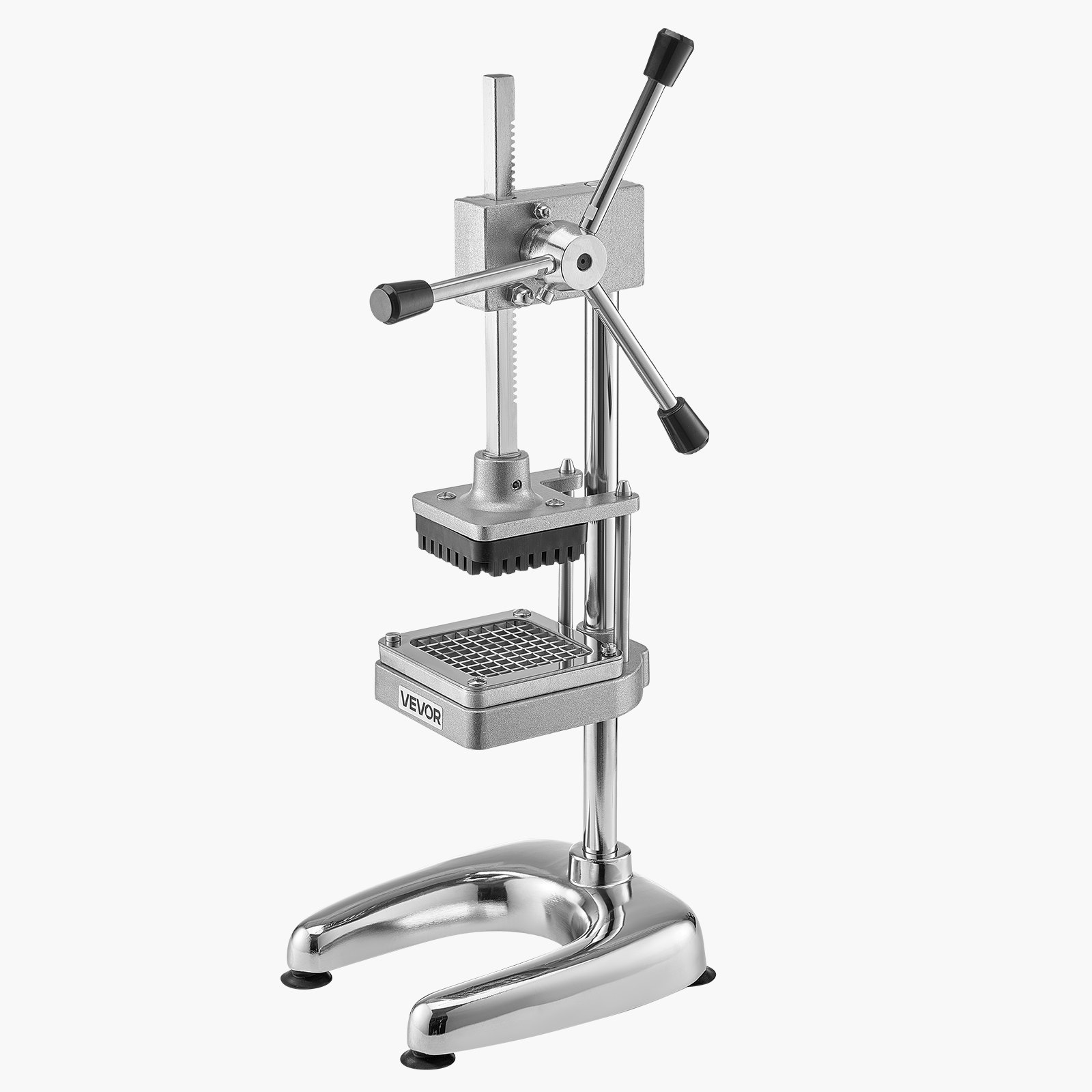 VEVOR Cortador de Papas Fritas Picador de Frutas y Verduras de Acero Inoxidable con 3 Cuchillas de Repuesto de 12,7 / 9,525 / 6,35 mm Cortador Manual de Papas para Restaurantes, Cocinas Domésticas