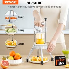 VEVOR Cortador de Verduras de Multifunción Profesional Manual con 4 Cuchillas de Acero Inoxidable 12,7/6,4/9,5 mm y 6 Cuchillas de Repuesto para Rebanar Palitos de Frutas Restaurante de Cocina