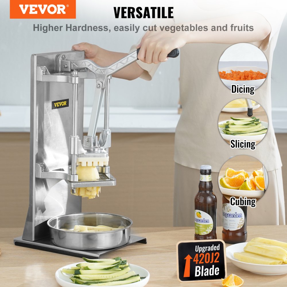 Cortador de verduras comercial VEVOR, picador de verduras, 4 cuchillas,  cortador de patatas fritas