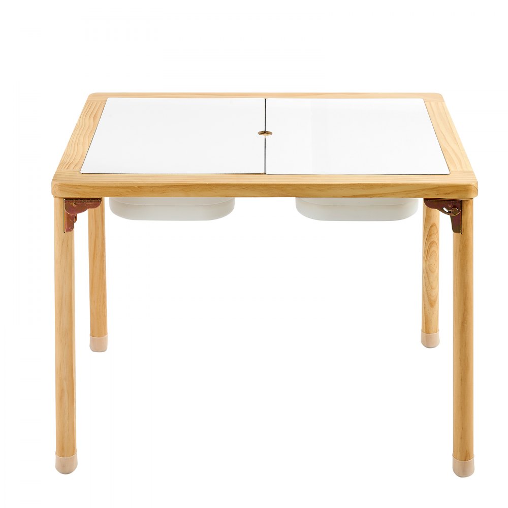 VEVOR Mesa Sensorial para Niños Plegable, Mesa de Madera de Actividades Infantil, con Tablerode Dibujo de Doble Cara Cajas de Almacenamiento, Multifuncional para Juegos Educación Exploración de Niños