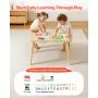VEVOR Mesa Sensorial Infantil, Mesa de Madera de Actividades para Niños, con Rotuladores y Letras Magnéticas, 3 Contenedores de Almacenamiento, Patas Antideslizantes, para Leer Jugar Dibujar Comer