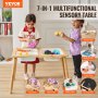 VEVOR Mesa Sensorial de Madera con 3 Contenedores de Almacenamiento para Niños