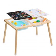 VEVOR Mesa Sensorial de Madera con 3 Contenedores de Almacenamiento para Niños