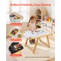 VEVOR Mesa Sensorial Infantil, Mesa de Madera de Actividades para Niños, con Tablero de Doble Cara y Cajas de Almacenamiento, Caballete Multifuncional para Niños, para Juegos de Agua y Arena Dibujar
