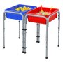 VEVOR Mesa Sensorial Infantil, Mesa de Juego de Agua y Arena para Niños de 3-6 Años, 3 Alturas Ajustables, 2 Cajas Desmontables, Patas Antideslizantes, Acero al Carbono, para Actividades al Aire Libre