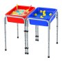 VEVOR Mesa Sensorial Infantil, Mesa de Juego de Agua y Arena para Niños de 3-6 Años, 3 Alturas Ajustables, 2 Cajas Desmontables, Patas Antideslizantes, Acero al Carbono, para Actividades al Aire Libre