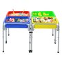VEVOR Mesa Sensorial Infantil, Juegos de Agua y Arena para Niños de 3-6 Años, Altura Ajustable, Patas Antideslizantes, 4 Cajas Desmontables, Marco de Acero al Carbono, Mesa para Exploración Educación