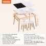 VEVOR Mesa y Sillas Sensoriales para Niños, Mesa de Actividades con 2 Taburetes, 2 Contenedores de Almacenamiento y Soporte para Rollos de Papel, Mesa Sensorial de Agua y Arena para Juegos para Niños