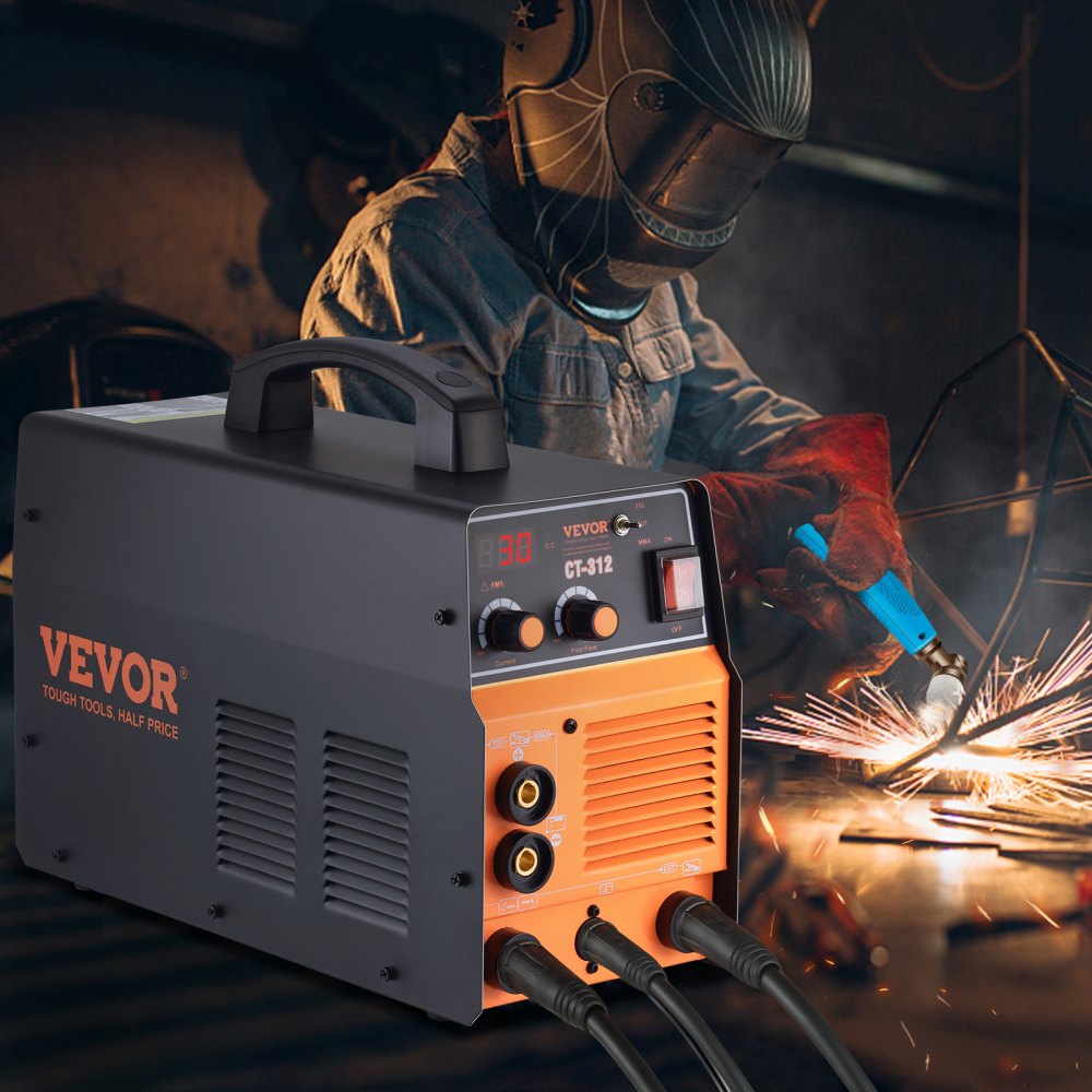 VEVOR Máquina de Soldadura por Plasma 3 en 1 Máquina Combinada de Corte por Plasma TIG/MMA CT-312 Cortadora de Plasma de 30 A Soldadora TIG de 120 A y Soldadora de Varilla de 120 A