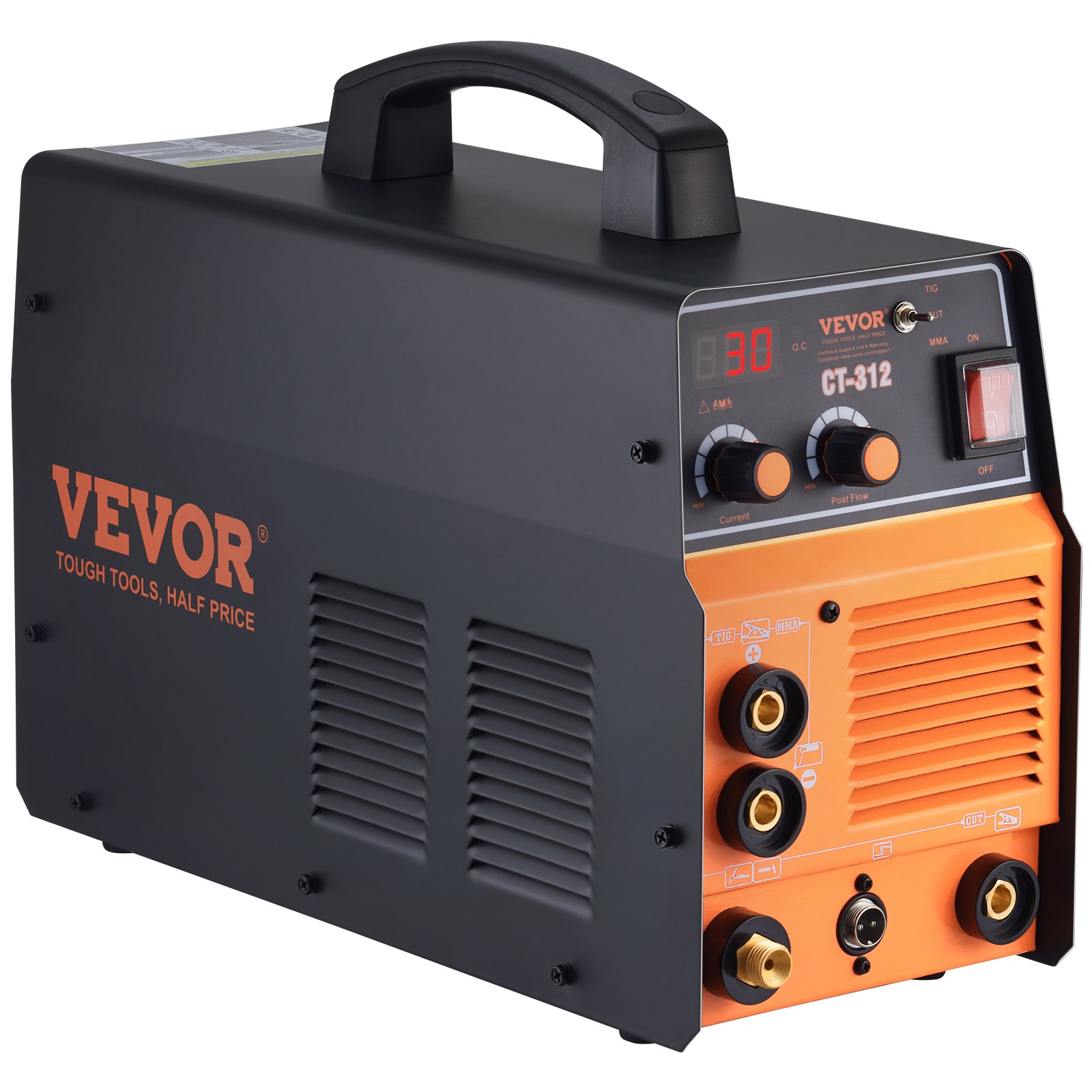 VEVOR Máquina de Soldadura por Plasma 3 en 1 Máquina Combinada de Corte por Plasma TIG/MMA CT-312 Cortadora de Plasma de 30 A Soldadora TIG de 120 A y Soldadora de Varilla de 120 A