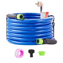 VEVOR Manguera de Agua Potable Calentada para RV 9,1 m Anticongelante -42,7 °C Autorregulación Automática Diámetro Interior de 5/8" con Kit de Accesorios de Conexión Rápida sin Plomo sin BPA