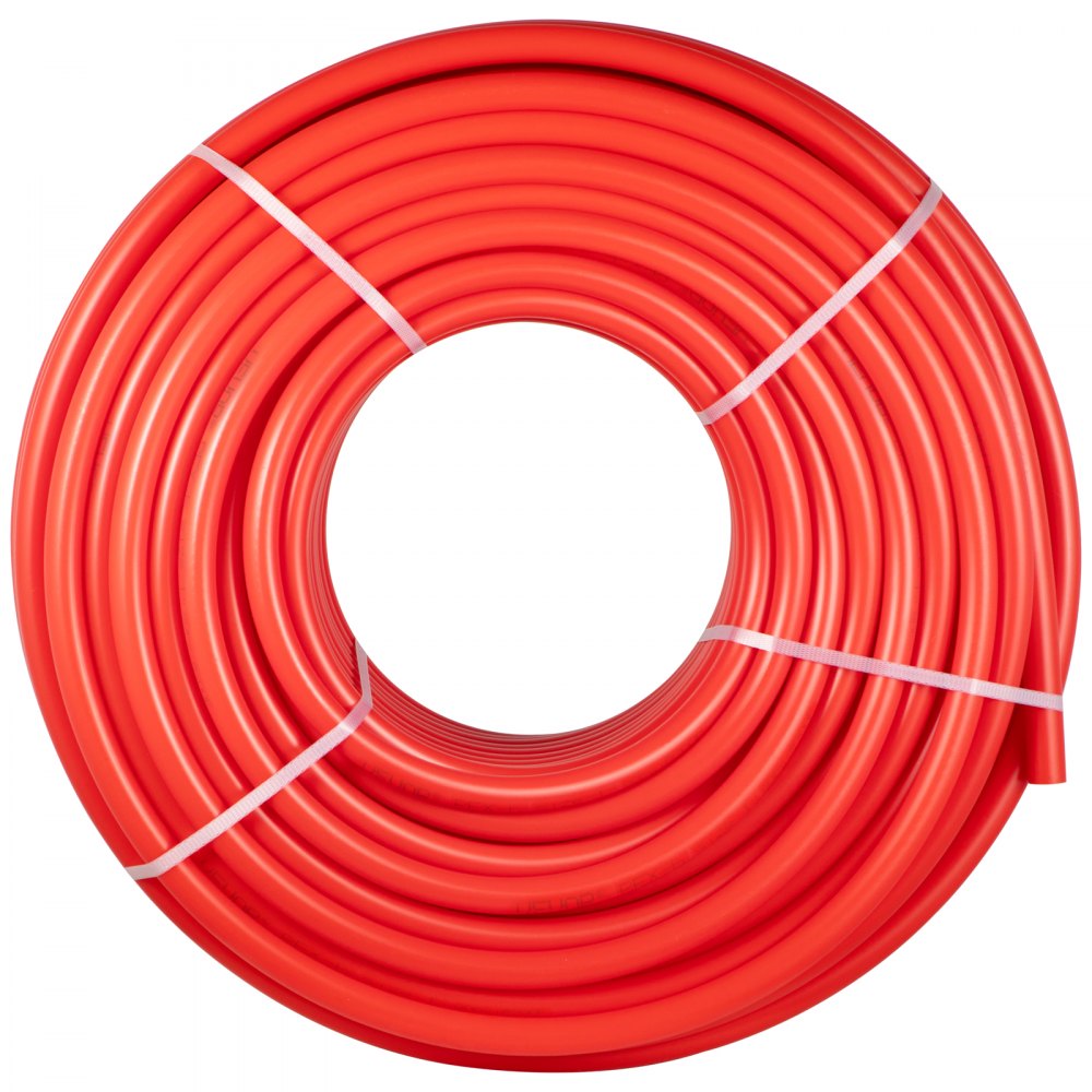 VEVOR Tubo PEX (Barrera sin Oxígeno) 1", Tubería Multicapa de Color Rojo, Tubo Multicapa 500 Pies, Tubo Conector Multicapa para Grapado (entre Viguetas) Suelo Radiante y Sistemas de Fusión de Hielo