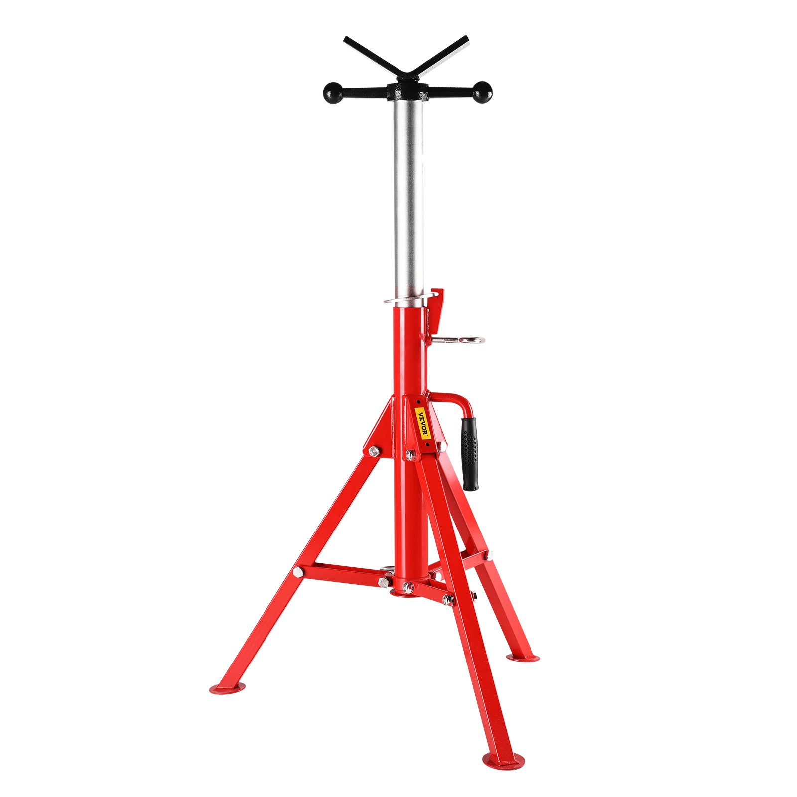 VEVOR Soporte de Tubo Alto con Cabeza en V Plegable Capacidad de Tubo 30 cm, Altura 71-132 cm Capacidad de 2 T