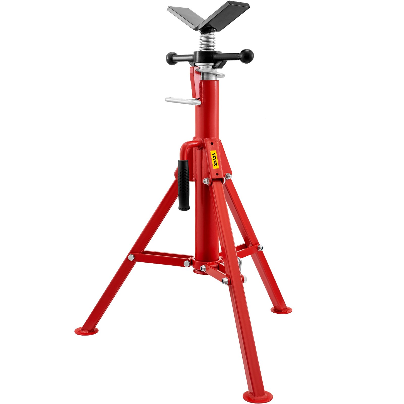 VEVOR Soporte para tubos con cabezal en V 0,32 a 30,48 cm altura ajustable 71-132 cm soporte para tubos Carga de 1134 kg soportes de tubo plegable portátil carcasa de acero al carbono