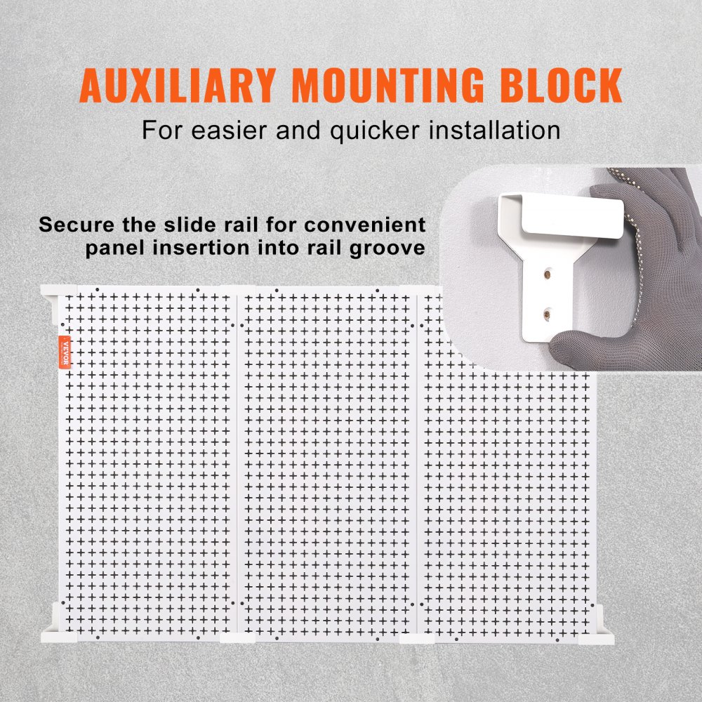 VEVOR Organizador de pared con tablero perforado, 48 "x 32", 495 libras, organizador de tablero perforado para garaje, 37 piezas