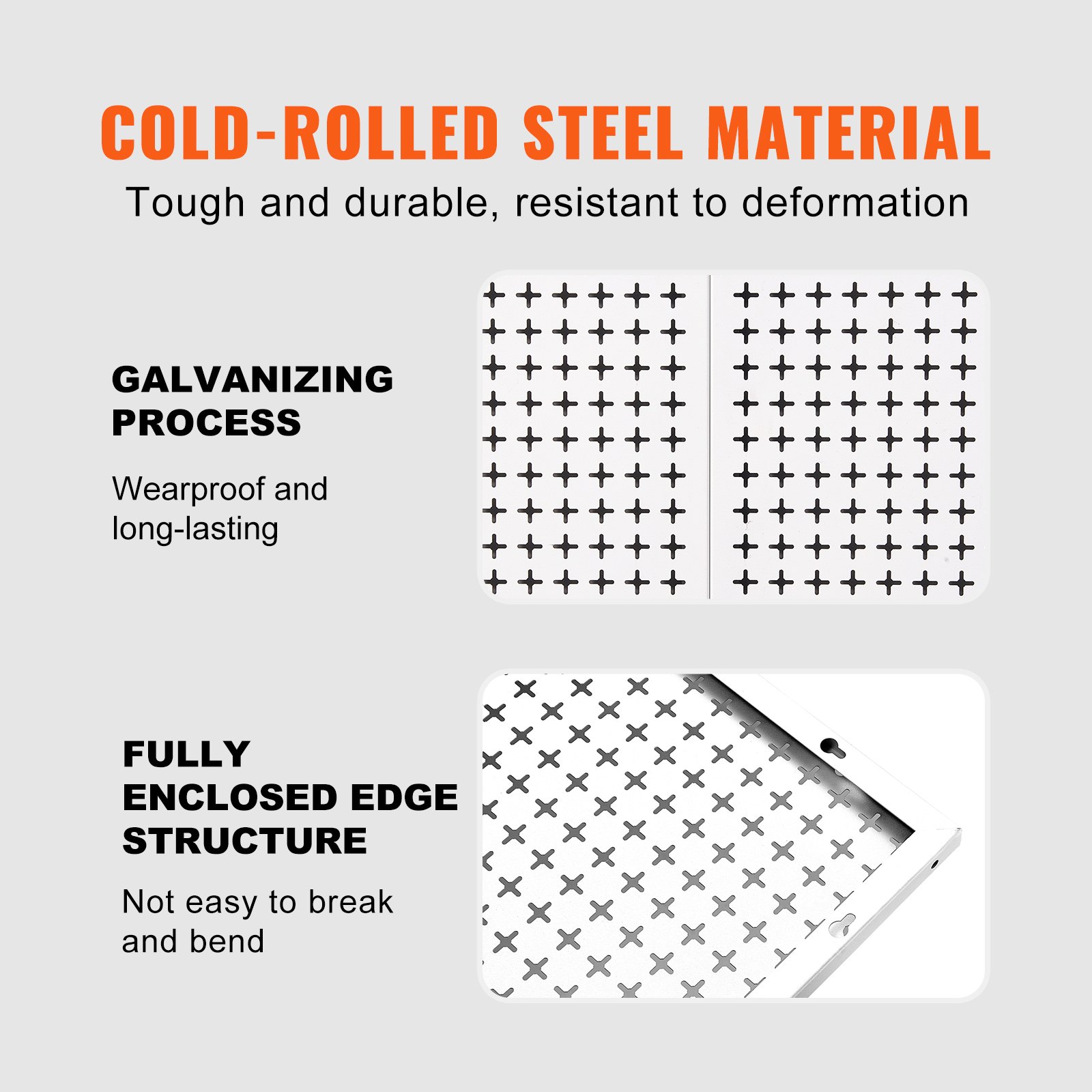 VEVOR Organizador de pared con tablero perforado, 48 "x 32", 495 libras, organizador de tablero perforado para garaje, 37 piezas