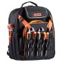 VEVOR Mochila para Herramientas, Mochila de Trabajo 330 x 220 x 440 mm con 45 Bolsillos, Compartimento para Portátil y Base de Tela Reforzada, Organizador de Herramientas para Electricistas