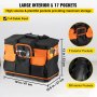 VEVOR Bolsa de Herramientas con Ruedas 47 x 27 x 33 cm Bolsa de Herramientas 1.4 Pies Cúbicos Caja de Herramientas de Rodillo Barras de Tracción Resistentes Asas Portátiles Prácticas Correas