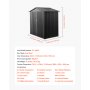 VEVOR Cobertizo Metálico de Herramientas, Cobertizo de Jardín con Techo Inclinado 1860x1210x1841 mm con Puerta con Cerradura y 4 Ranuras de Ventilación, para Guardar Herramientas, Bicicletas, Gris