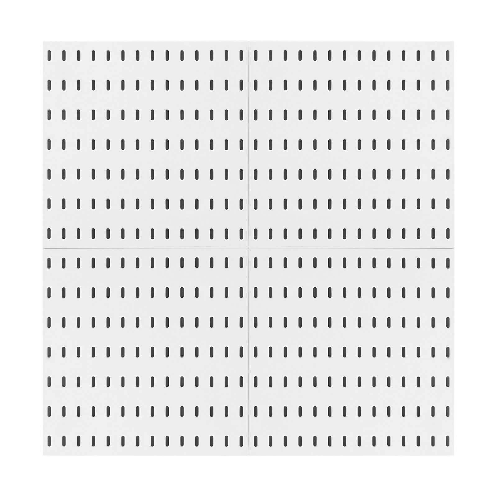 VEVOR Kit de Combinación de Tablero Perforado de Plástico de 280 x 280 x 12 mm 4 Paneles, Kit Organizador de Pared con Accesorios, Para Sala de Estar, Almacenamiento de Herramientas, Oficina, Blanco