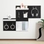 VEVOR Kit de Combinación de Tablero Perforado de Plástico de 280 x 280 x 12 mm 4 Paneles, Kit Organizador de Pared con Accesorios, Para Sala de Estar, Almacenamiento de Herramientas, Oficina, Negro