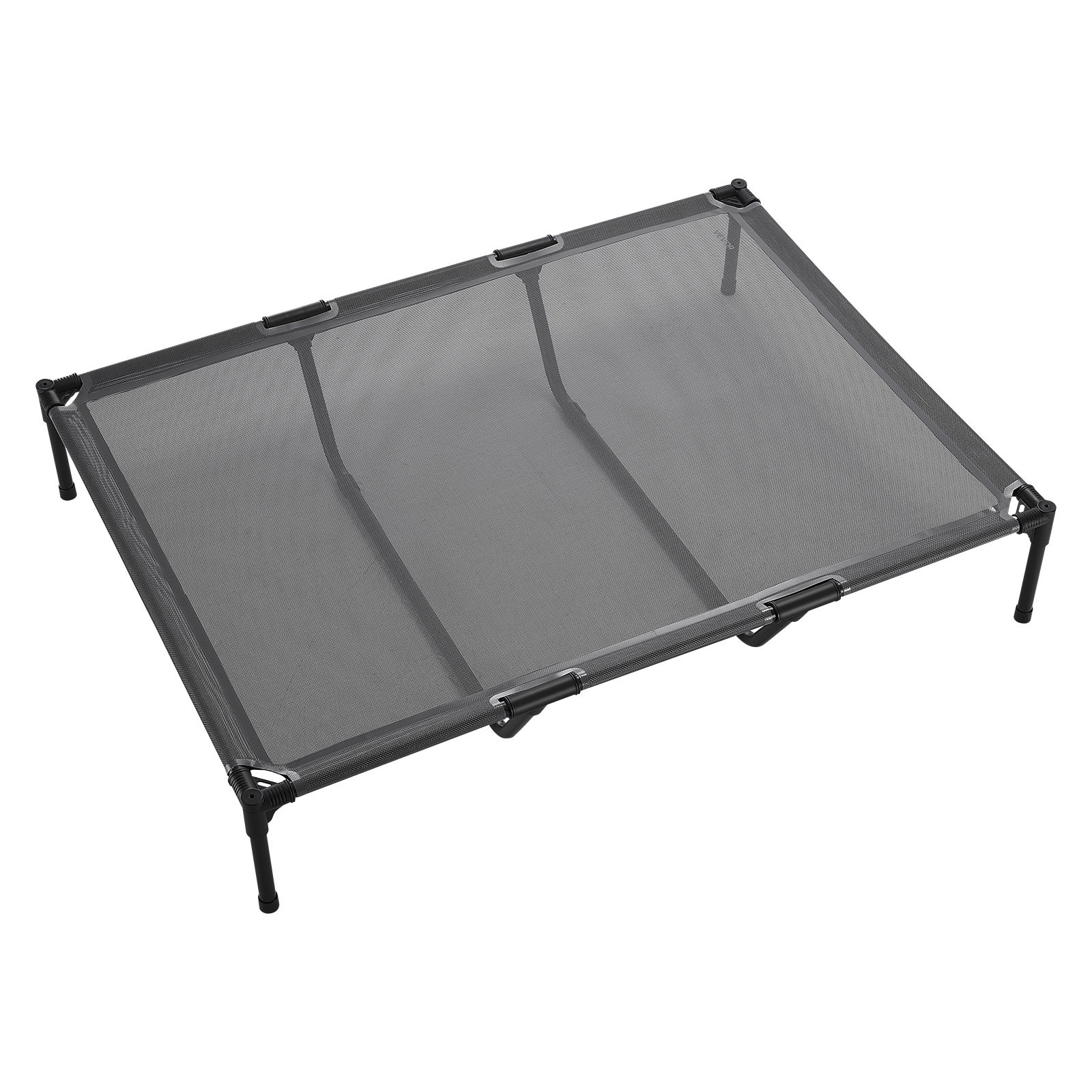 VEVOR Elevated Dog Bed for Large Dogs, Portable Raised Dog Cot with Steel Metal Frame and Breathable Teslin Mesh, Indoor & Outdoor Pet Cooling Raised Hammock Bed, XL, Gray