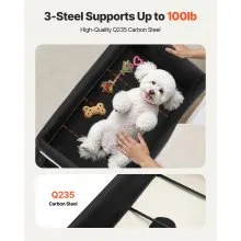 VEVOR Cama Elevada para Perros de 2 Niveles L Plegable Carga de 45 kg con Ruedas