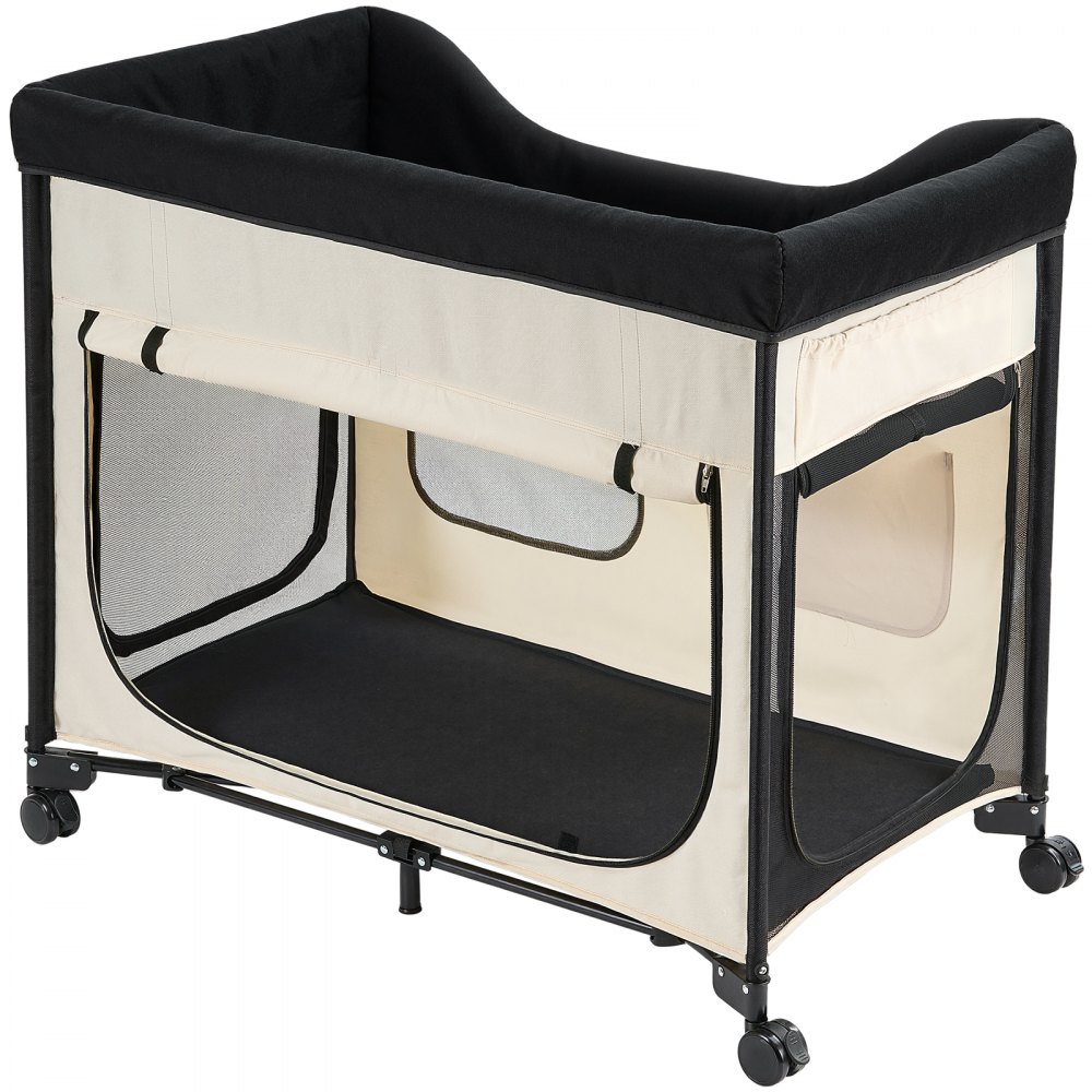 VEVOR Cama Elevada para Perros 1020x590x875 mm Litera Plegable para Perros de 2 Niveles con Tela Oxford 600D y Terciopelo Holandés Carga de 45 kg con Ruedas y Bolsa de Transporte, Talla XL, Beige