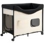 VEVOR Elevated Lounge Pet Bed, Foldable Bunk Dog Bed with 600D Oxford Cloth and Dutch Velvet, Portable Raised Cot with Wheels, Side Storage Bags, and Carry Bag for Cats & Dogs, XL, Beige