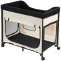 VEVOR Elevated Lounge Pet Bed, Foldable Bunk Dog Bed with 600D Oxford Cloth and Dutch Velvet, Portable Raised Cot with Wheels, Side Storage Bags, and Carry Bag for Cats & Dogs, XL, Beige