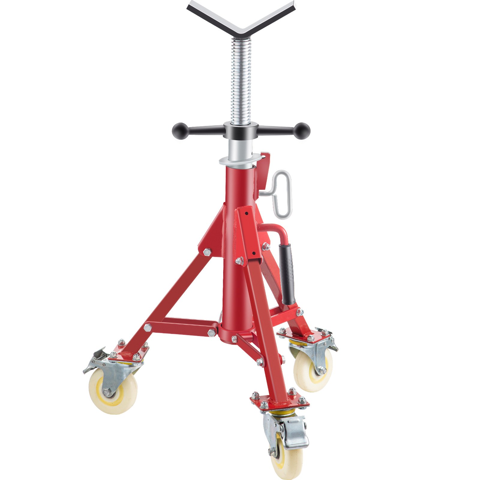 VEVOR Soporte de Tubería, Capacidad del Tubo 0,32 - 30,48 cm Soporte para Tubería Plegable Cabeza V Altura 60 - 108 cm Capacidad 400 kg Soporte Alto de Tubo para Roscado Corte de Orificio Ranurado