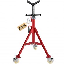 VEVOR Soporte de Tubería, Capacidad del Tubo 0.32-30.48 cm Soporte para Tubería Plegable Cabeza V Altura 50.5-93.5 cm Capacidad 400 kg Soporte Alto de Tubo para Roscado Corte de Orificio Ranurado