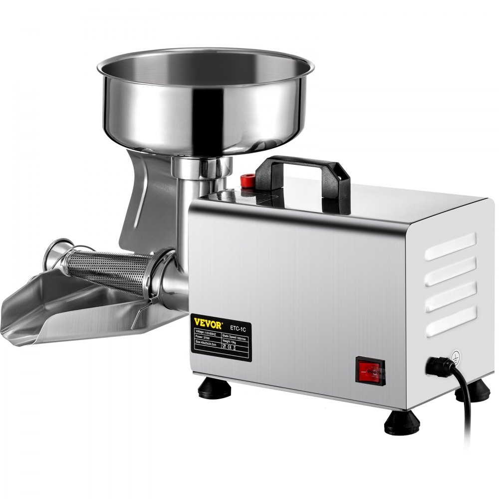 VEVOR Exprimidor ETC-1C Filtro Eléctrico para Tomates de Acero Inoxidable 370W Exprimidor Eléctricode para Salsa de Acero Inoxidable 90-160kg/h para Hacer Ketchup Salsa de Fresa Salsa de Arándano